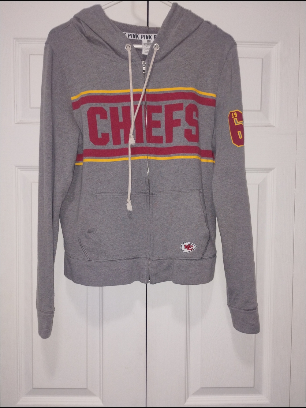 Victoria's Secret PINK Limited Edition NFL Chiefs Gray Zip-Up Hoodie